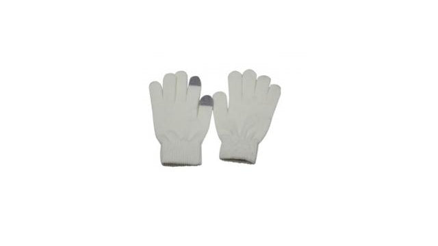 Gant pour écran tactile sans nom dot laine blanc taille m l