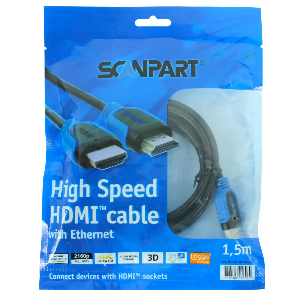 Câble HDMI Scanpart bleu 1,5m