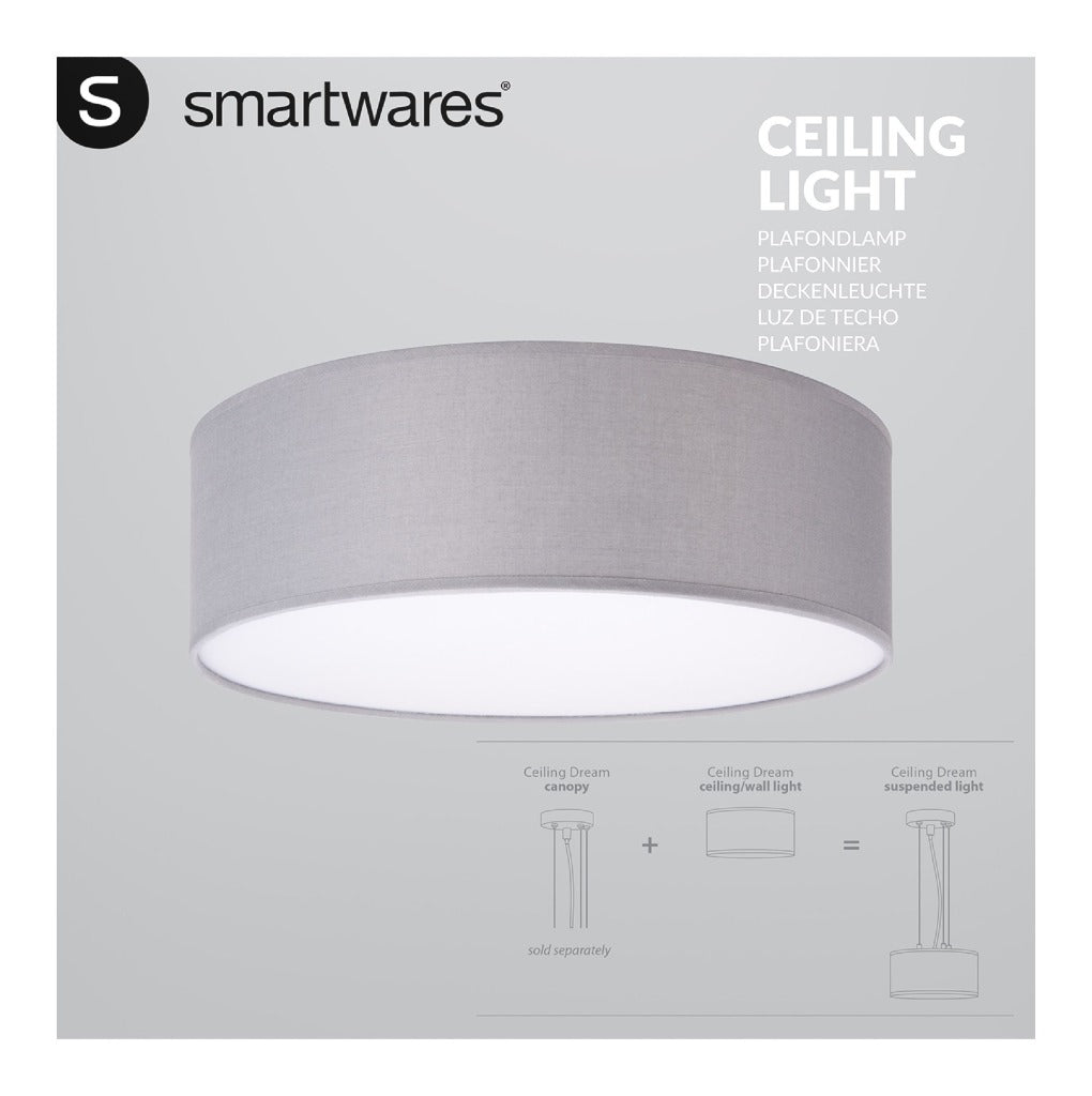 Ranex ra-1000465 mia plafonnier led 30cm gris