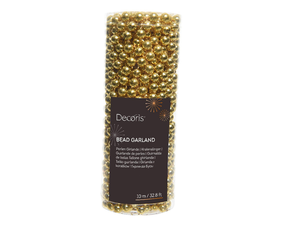 Guirlande de perles Decoris brillant or 10 mètres