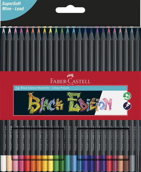 Faber Castell FC-116424 crayons de couleur édition noire en étui 24 pièces