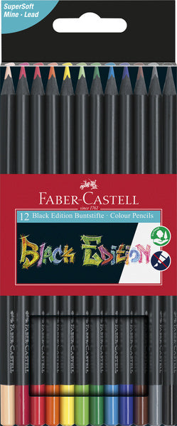 Faber Castell FC-116412 crayons de couleur édition noire en étui 12 pièces