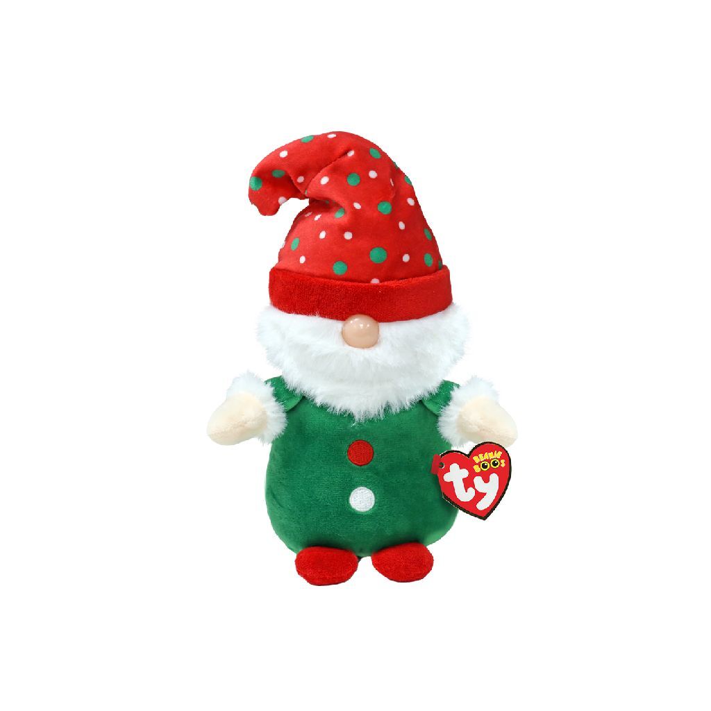 Ty Beanie Boo's Nain de Noël Elfe gnolan, 15 cm