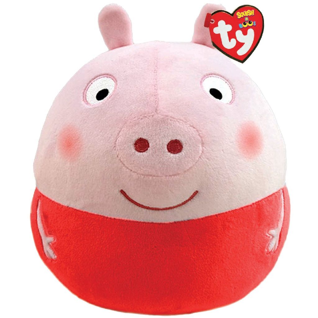 Ty squish a boo coussin câlin peppa pig peppa 31 cm