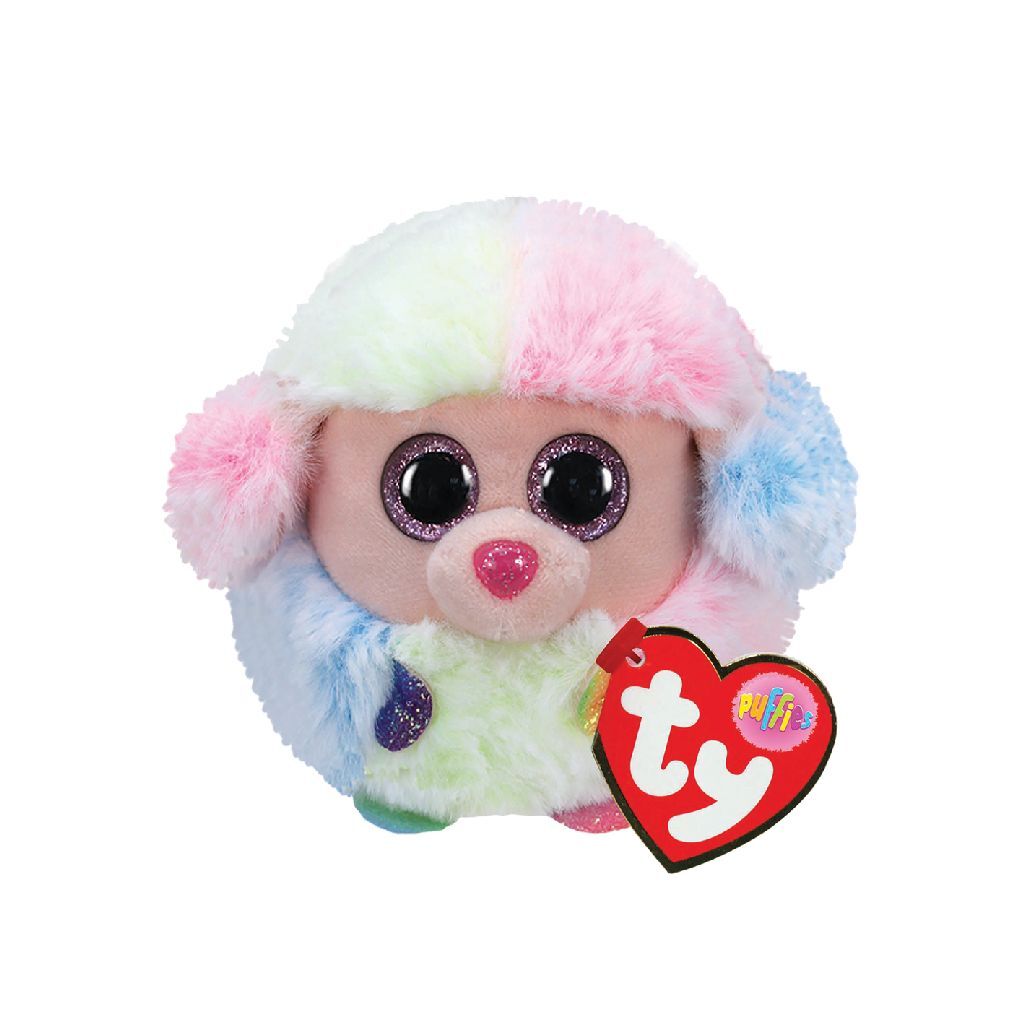 Ty bonnet ty teeny puffies caniche arc-en-ciel, 10cm