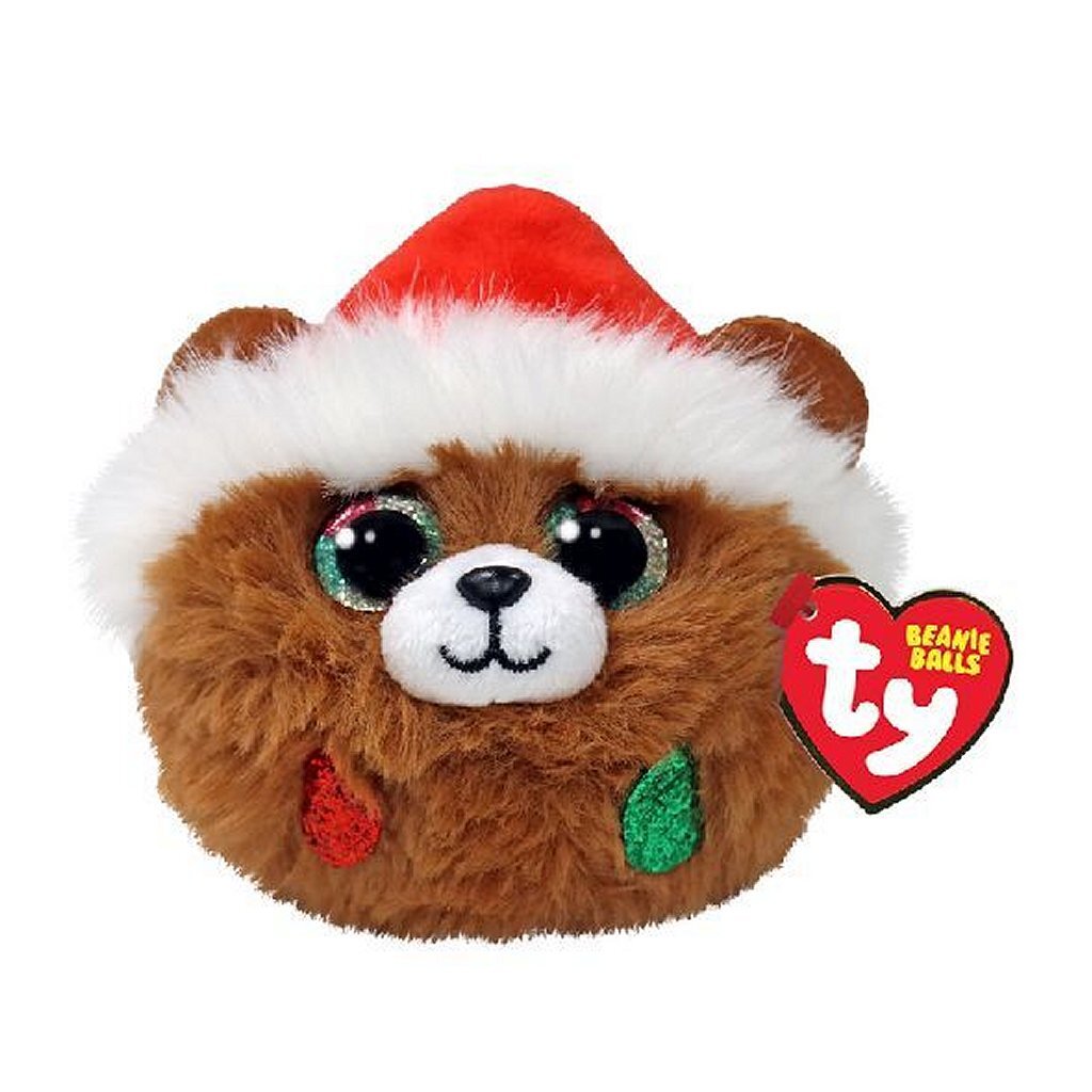 Ty bonnet Ty Teeny Puffies pudding d'ours de Noël, 10 cm