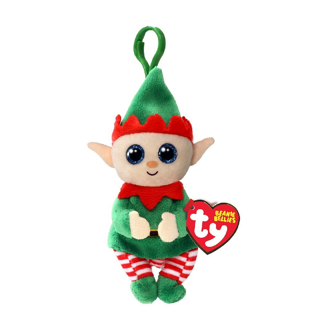 Ty beanie boo's clip lutin de noël ventre vert 7cm