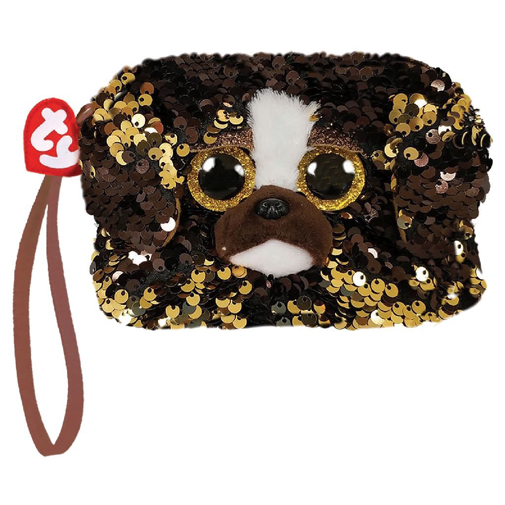 Ty fashion portefeuille chien brutus 13 cm marron or