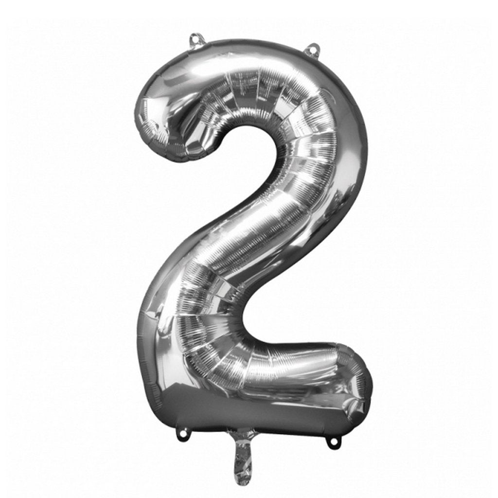 Ballon aluminium Basic numéro 2 50x88 cm argent