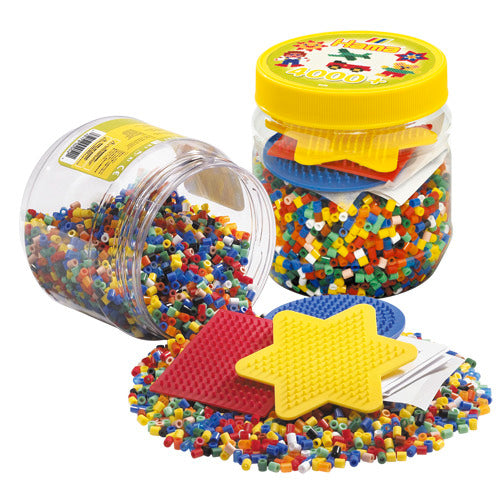 Perles à repasser Hama en tonnes 4000 pièces + 3 plaques de base