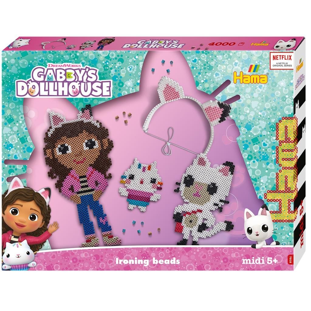 Coffret cadeau de perles à repasser Hama - Maison de poupée Gabby, 4000 pcs.