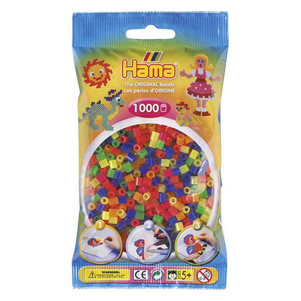 HAMA Iron Beads Couleurs de néon mélange 1000 pièces