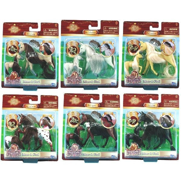 Jeu de base du cheval, jument avec poulain