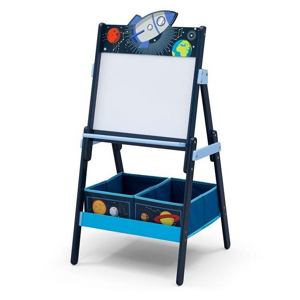 Delta Children Space Adventures TE87544SA Tableau blanc magnétique en bois + espace de rangement