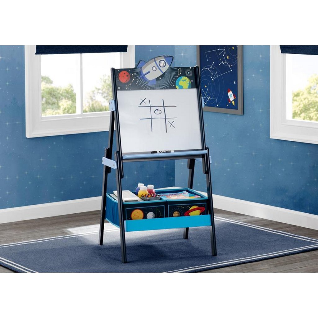 Delta Children Space Adventures TE87544SA Tableau blanc magnétique en bois + espace de rangement