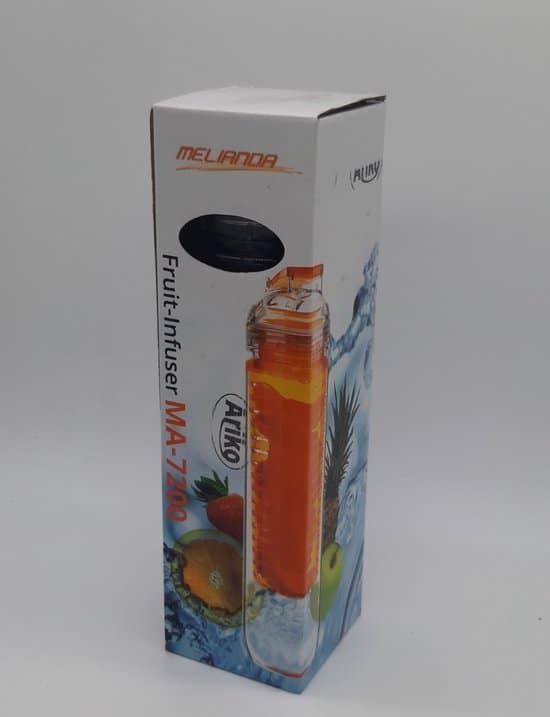 Van der Doelen gourde à fruits avec infuseur à fruits 800 ml grande orange