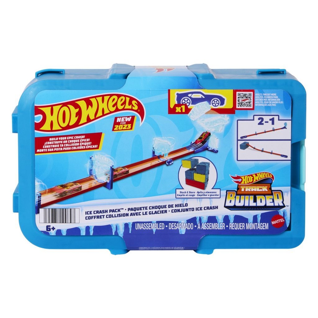 Ensemble de crash glacé de constructeur de piste Hot Wheels de Mattel