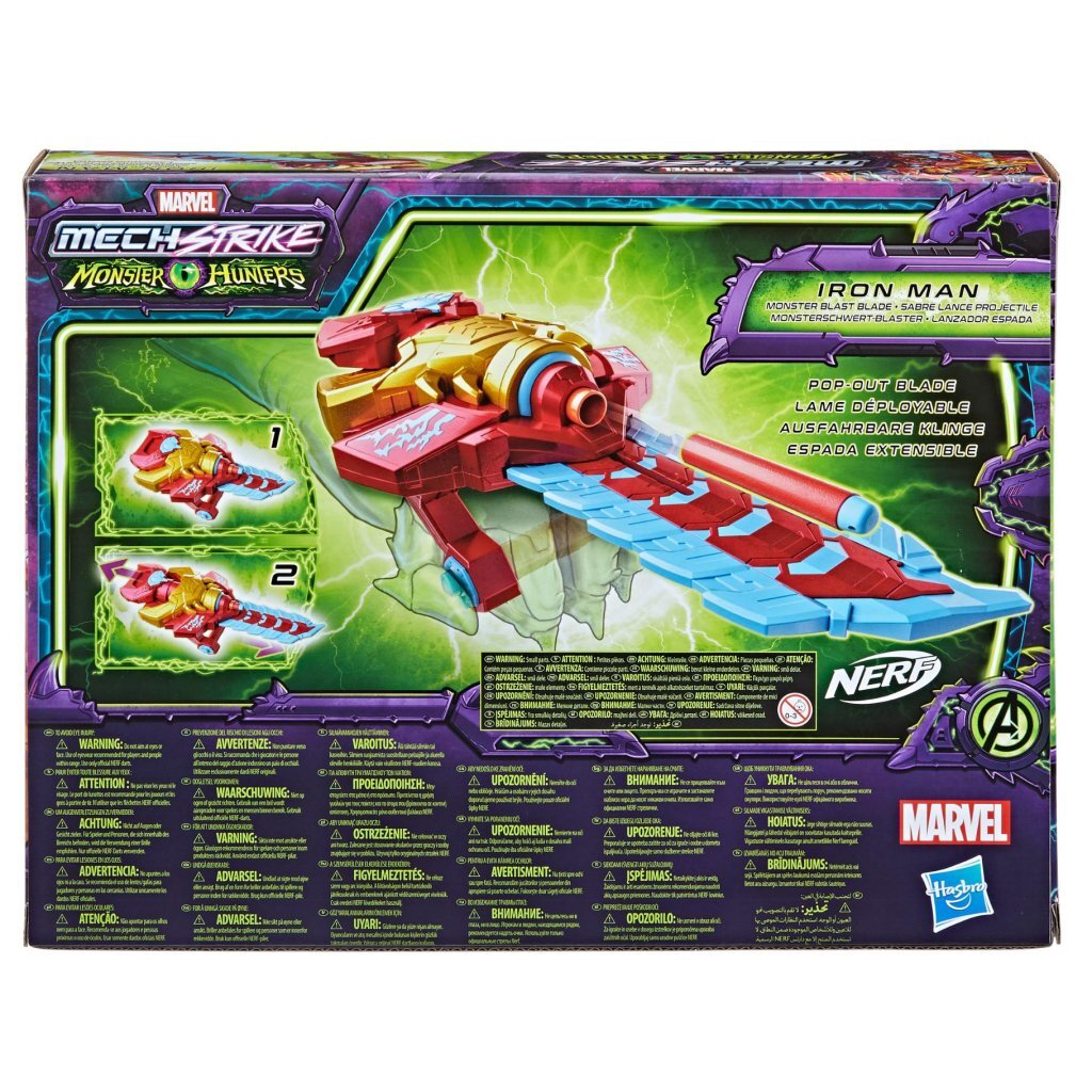 Nerf Marvel Mech Strike Chasseurs de monstres Iron Man + 3 fléchettes