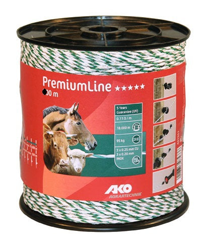 Ako producten premiumline schrikdraad wit groen 6rvs 3koper 1000m