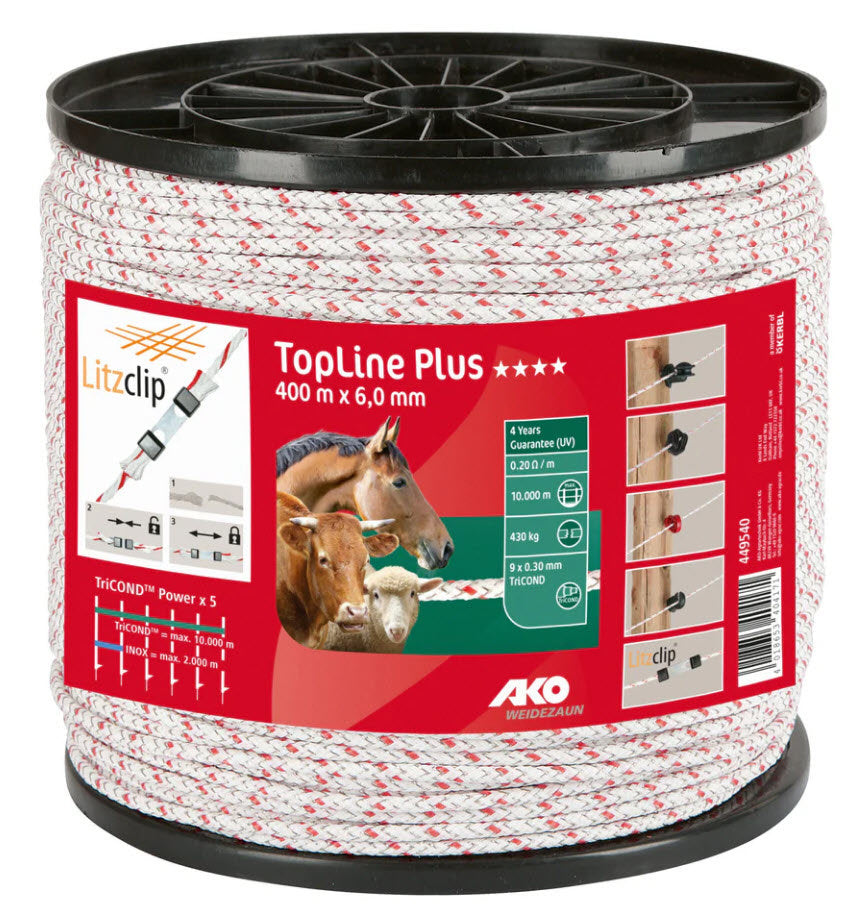 Ako products topline plus cordon 5 5 mm 400 m blanc rouge 9x 0 28 m
