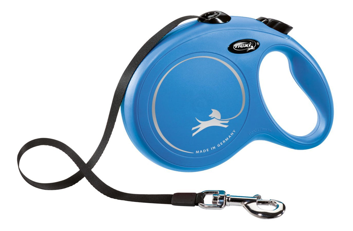 Flexi products ligne rétractable nouveau pneu classique bleu l 8 mètres jusqu'à 50kg