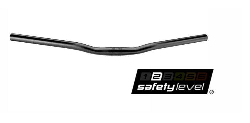 Guidon ergotec modèle ladytown 25.4, gw600, gl180, gh16, 30g aluminium noir mat