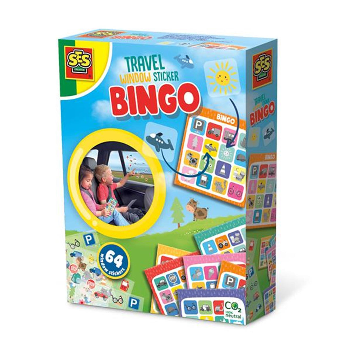 Ses autocollants de fenêtre de jeu de voyage bingo