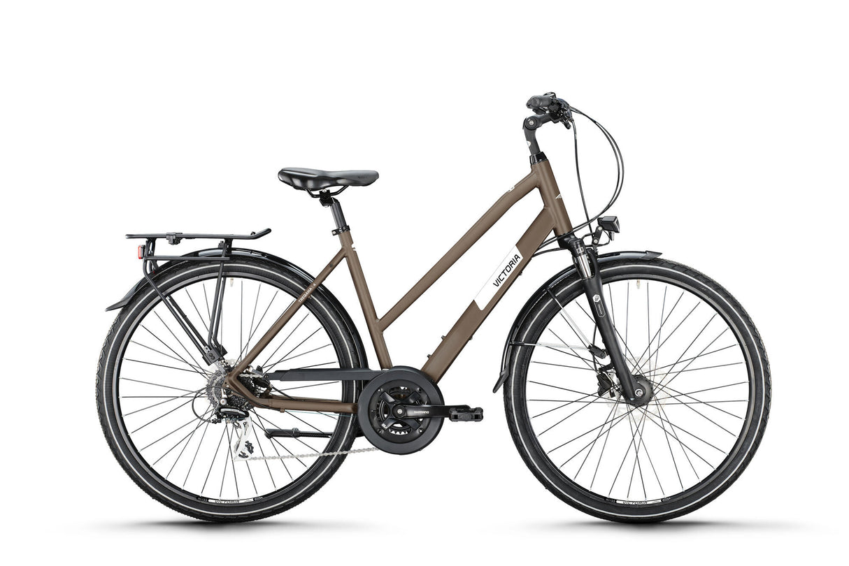 Vélo de randonnée Victoria treqana 4 mod. 24 vélos vict.treqana 4 28 46 escaliers. 24sp gris terre