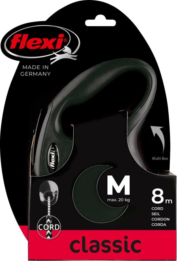 Flexi products ligne rétractable nouveau cordon classique noir m 8 mètres jusqu'à 20kg
