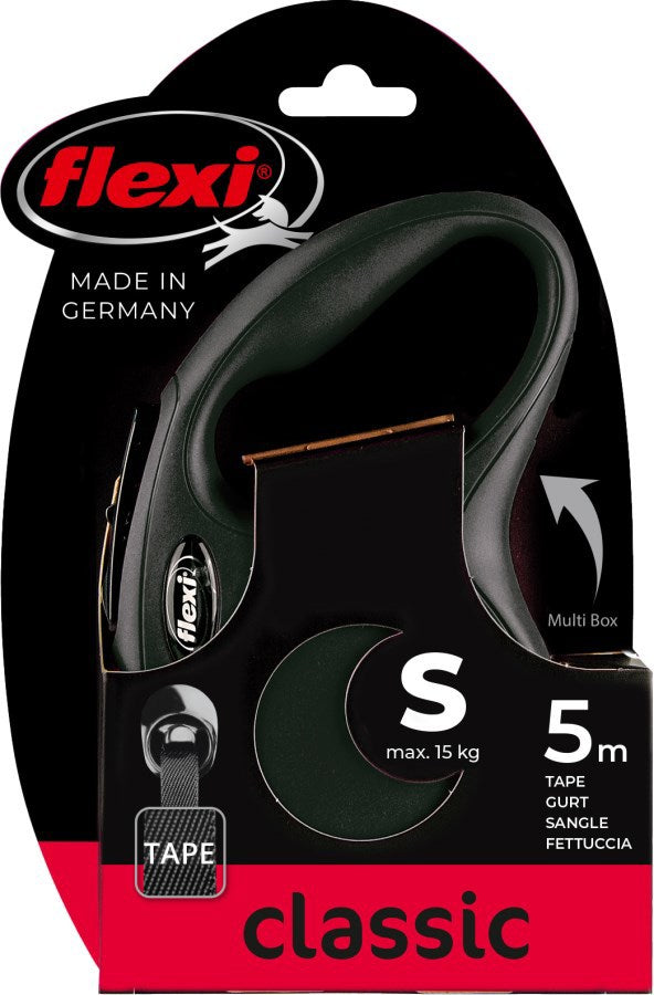 Flexi products ligne rétractable nouveau pneu classique noir s 5 mètres jusqu'à 15kg