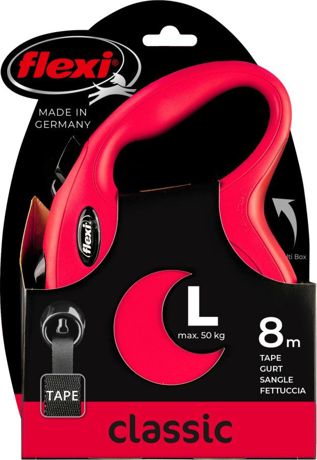 Flexi products ligne rétractable nouveau pneu classique rouge l 8 mètres jusqu'à 50kg