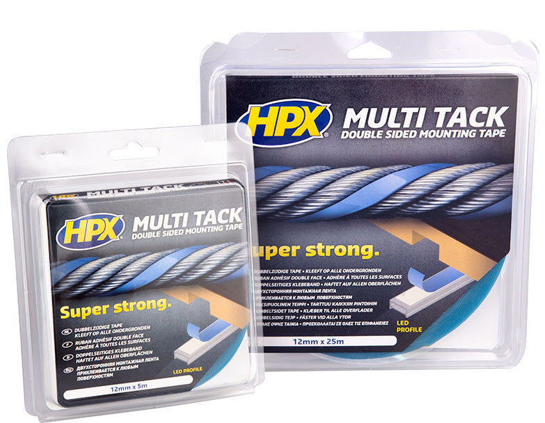 Hpx products ruban multi-adhésif double face semi-transparent 12 mm x 5 m