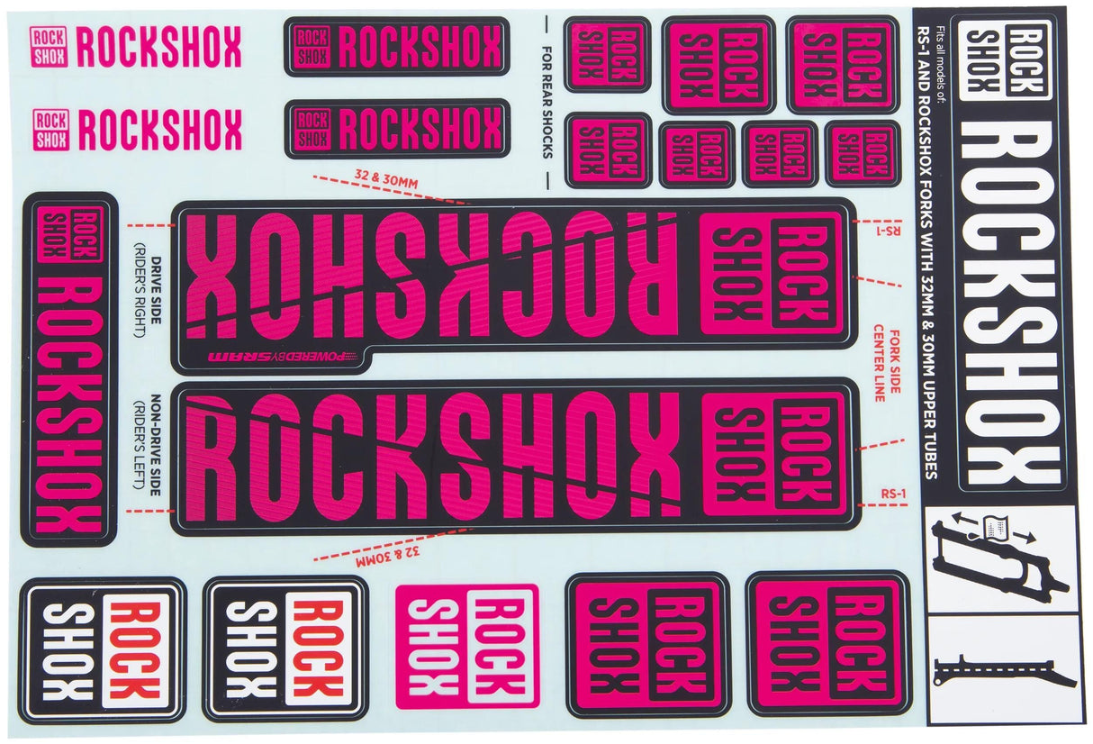 Ensemble de décoration Rockshox, ensemble de décalcomanies, aimanta