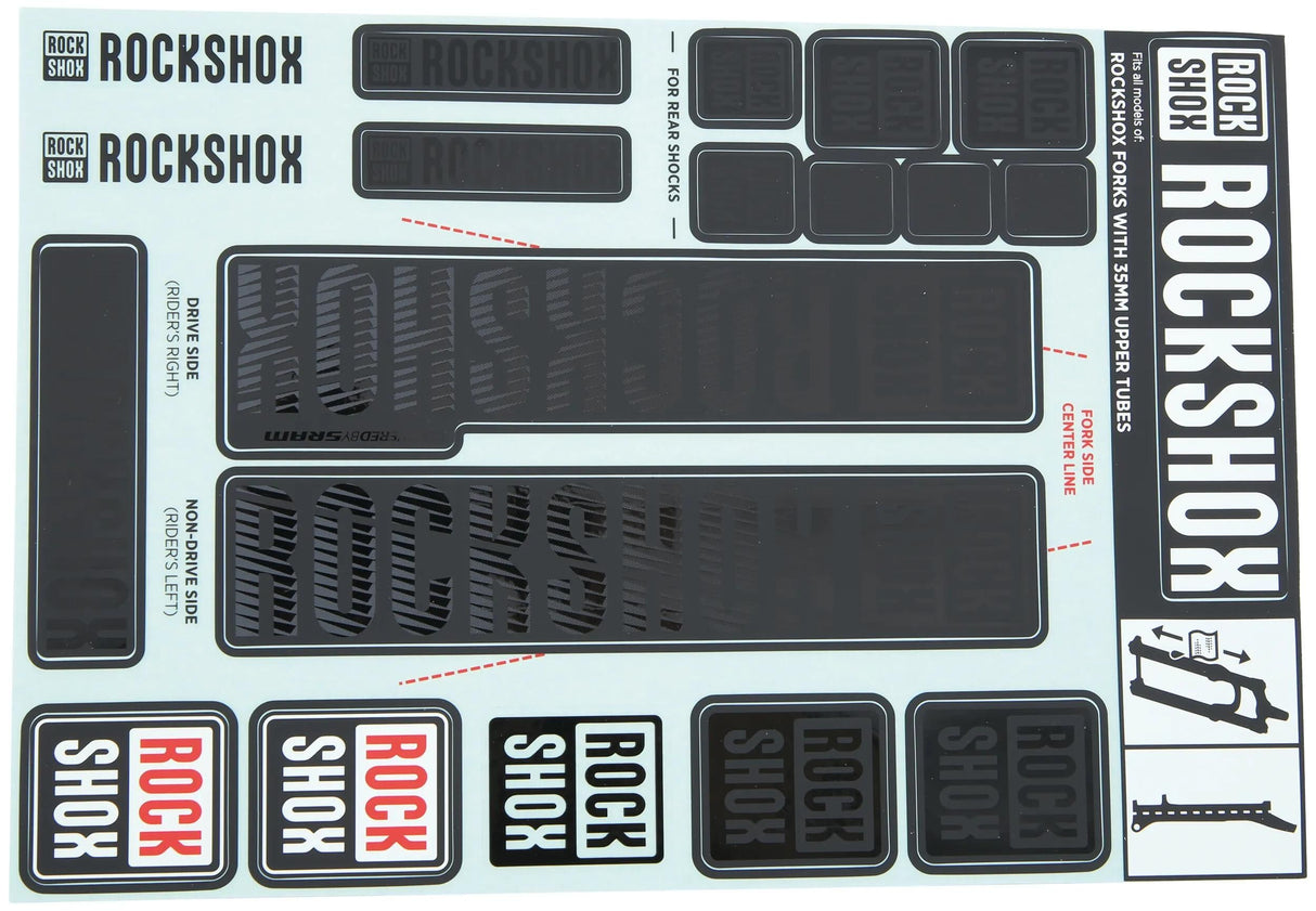 Ensemble de décoration Rockshox, ensemble de décalcomanies furtif