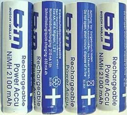 Busch + müller busch müller piles rechargeables bat.b m f.ixon lot de 4 pièces