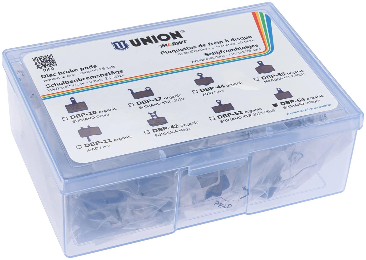 Marwi union jeu de plaquettes de frein à disque dbp-65e e-bike kevlar organique (25pr)