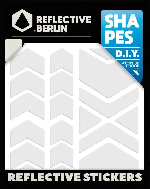 Autocollants réflexes réfléchissants berlin formes refl.sticker refl.berlin chevrons blanc