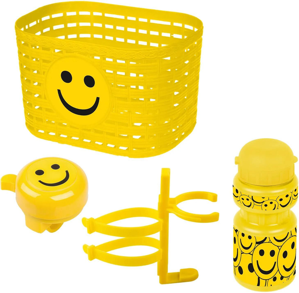 Brassschlager ensemble d'accessoires panier, cloche de vélo, ensemble de bouteilles d'eau brasssch.smile panier cloche bouteille