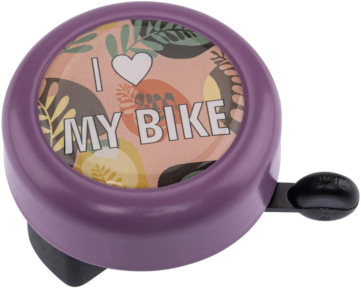 Cloche de vélo Reich j'aime mon vélo cloche à motif riche j'aime mon vélo violet pai