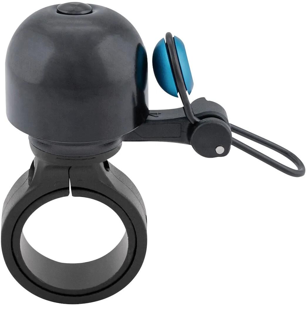 Contec Mini cloche de vélo Diamond Bing CT Mini Bell Diamond Bing, noir bleu, 22,2 mm
