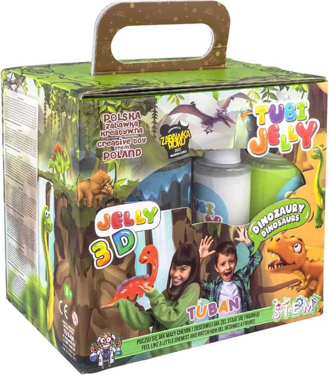 Tubi jelly 6 couleurs avec petit aquarium dinosaure