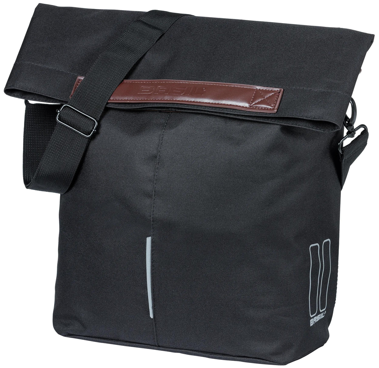 Basil sac city shopper noir | crochets micro | 16l