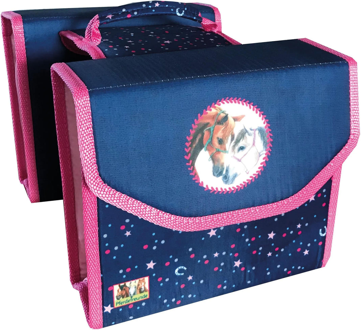 Vélo mode double sac pour enfants amis de cheval sac double pferdefreunde