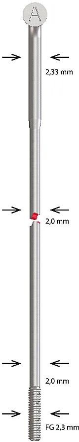 Rayon Alpina rayon inox abouté 2,34x280 mm