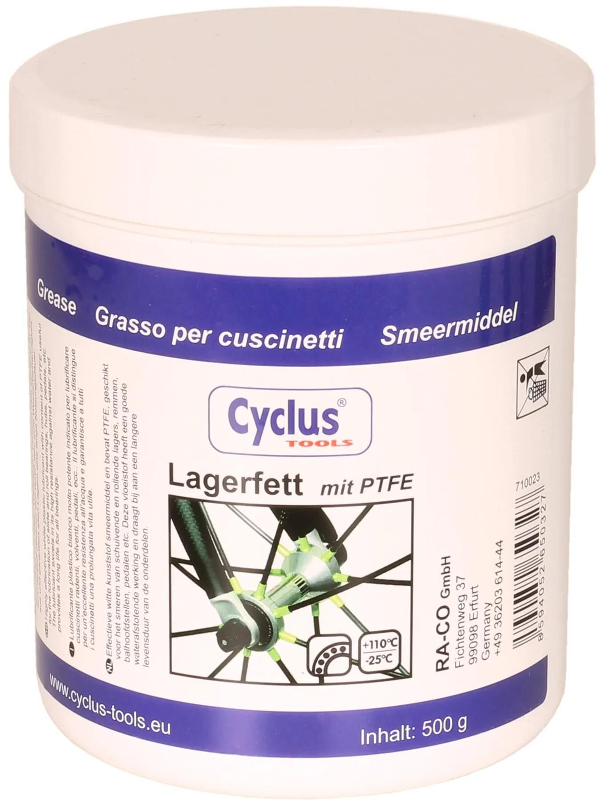 Graisse pour roulements de cycle Cyclplus pot blanc 500gr.