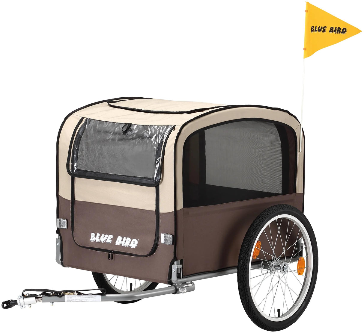 Blue bird vélo chien chariot remorque pour chien 20 marron beige