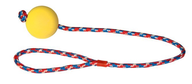 Balle en caoutchouc mousse sur corde 60cm
