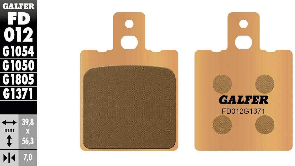 Galfer plaquettes de frein fd012 plaquette de frein fd012 g1371 métal fritté