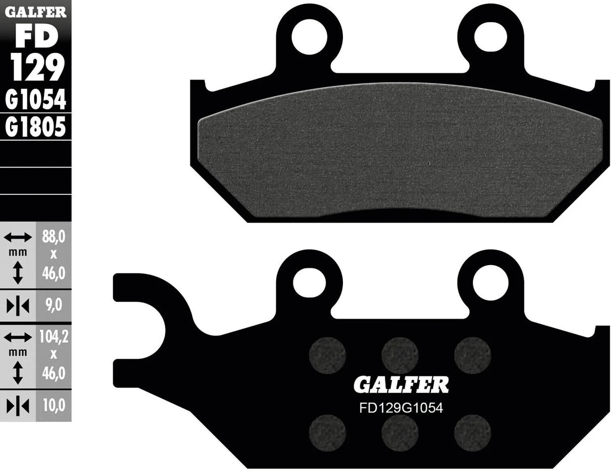 Galfer plaquettes de frein fd129 plaquette de frein fd129 g1054 organique
