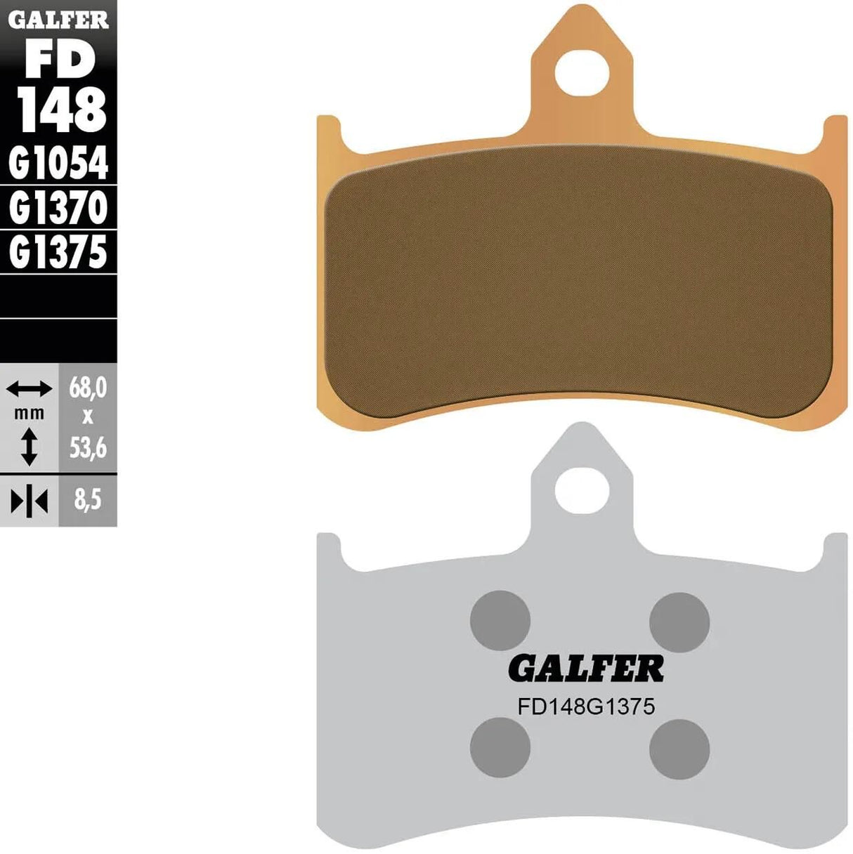 Galfer plaquettes de frein fd148 plaquette de frein fd148 g1375 métal fritté